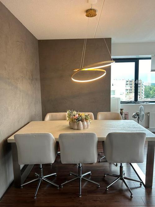 Rofra beige eettafel incl 6 stoelen kan ook zonder stoelen, Huis en Inrichting, Tafels | Eettafels, Gebruikt, 100 tot 150 cm, 200 cm of meer