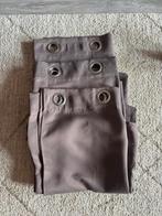 Taupe gordijnen - 3 stuks, Huis en Inrichting, Gebruikt, 100 tot 150 cm, Bruin, 200 cm of meer
