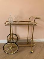 Vintage Hollywood Regency dranktrolley serveerwagen barwagen, Ophalen, 25 tot 50 cm