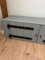 Houten stevige lage kast met deuren tv meubel bijzetkast, Ophalen, Gebruikt, 100 tot 150 cm, Minder dan 100 cm