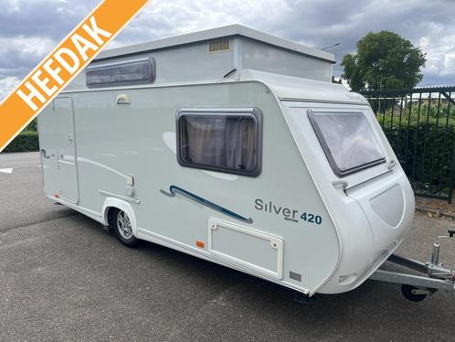 Trigano Silver 420 - Hefdak - Mover - Voortent, Caravans en Kamperen, Caravans, Bedrijf, Treinzit, Trigano, Dwarsbed, Overige typen