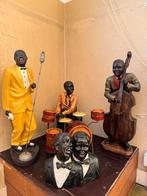 Jazz beeld orkest / band & Afrikaanse beelden, Antiek en Kunst, Kunst | Beelden en Houtsnijwerken, Ophalen