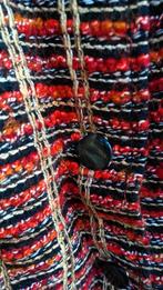 Vintage wollen damesjas zwart/rood, Maat 38/40 (M), Zwart, Ophalen of Verzenden, Jasje