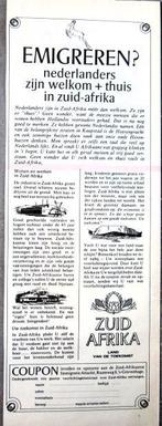 Vintage advertentie emigreren naar Zuid Afrika jaren 60, Ophalen of Verzenden, Gebruikt, Overige typen