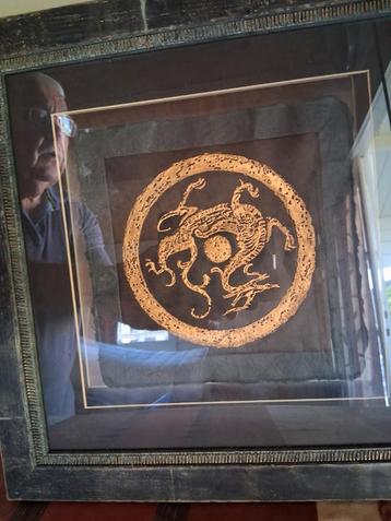 Lithografie Chinese Nieuwjaar op geschept papier. Met draak. beschikbaar voor biedingen