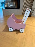 Poppenwagen roze hout, Kinderen en Baby's, Speelgoed | Houten speelgoed, Ophalen of Verzenden, Gebruikt, Duw- of Trekspeelgoed