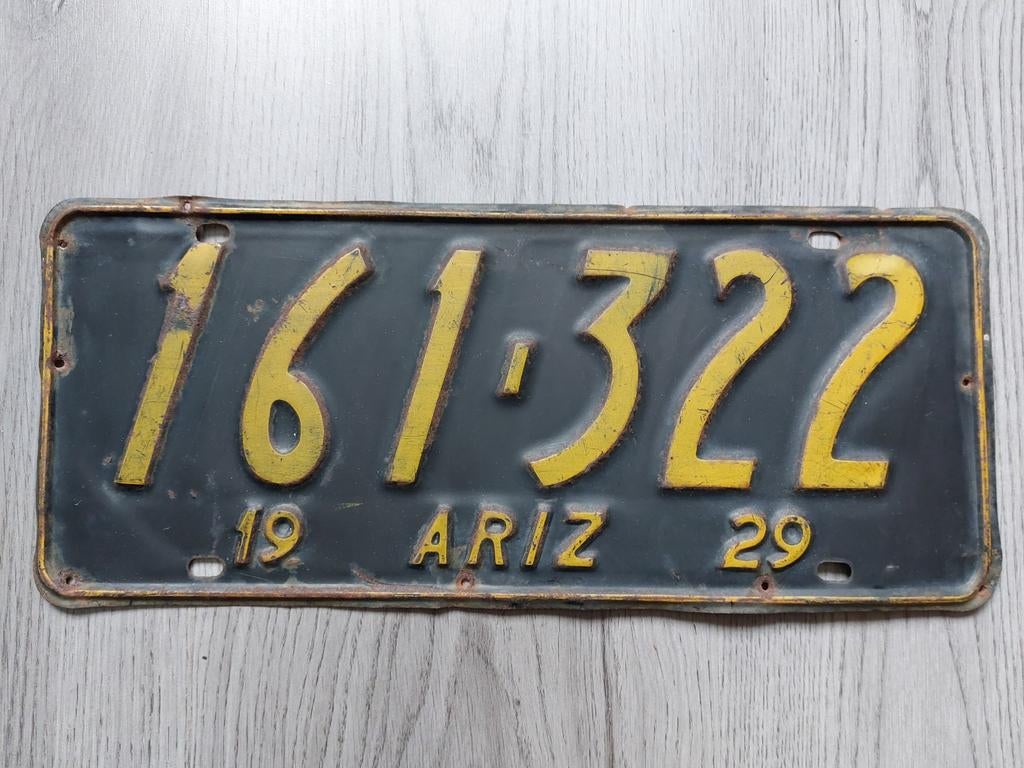 Kentekenplaat 1929 Arizona USA Nummerplaat Nummerbord, Ophalen of Verzenden, Gebruikt, Auto's