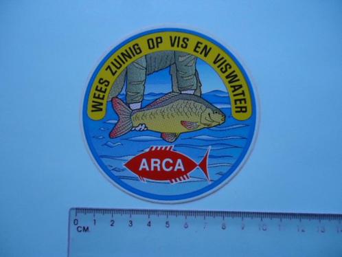 sticker oud Vissen hengelsport ARCA viswater retro strip, Verzamelen, Stickers, Zo goed als nieuw, Bedrijf of Vereniging, Verzenden