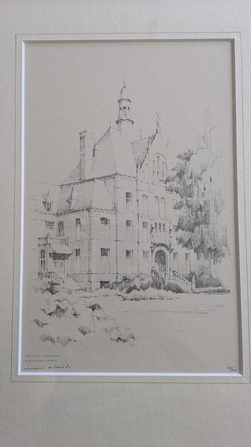 Lithografie Marius De Laat 1984 nr  202/250, Antiek en Kunst, Kunst | Tekeningen en Foto's, Ophalen of Verzenden