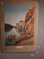 Bijbelse schoolplaat Jordaan, Antiek en Kunst, Ophalen of Verzenden