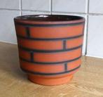 Vintage bloempot terracotta baksteen voegwerk decor, Tuin en Terras, Bloempotten, Binnen, Terracotta, Rond, Gebruikt