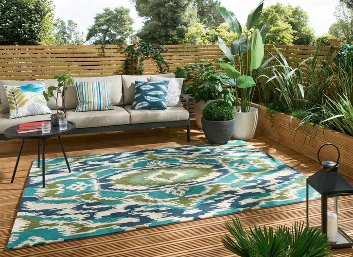 Brink en Campman Harlequin in- outdoor tapijt Emerald palm, Huis en Inrichting, Stoffering | Tapijten en Kleden, Nieuw, 200 cm of meer