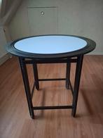 Vintage Italiaans design gioretti bijzettafel, Minder dan 55 cm, Gebruikt, Metaal of Aluminium, Rond