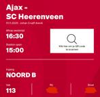 Ajax Heerenveen - 1 ticket - vak 113, Tickets en Kaartjes, Eén persoon