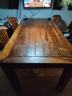 Teab Mooie houten tafel met stoelen, Ophalen, Gebruikt, 50 tot 100 cm, Vijf personen of meer