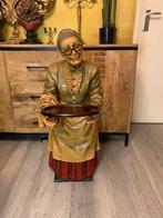Prachtige grote beeld antiek oude vrouw voor winkel, Ophalen of Verzenden, Zo goed als nieuw, Mens