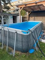 Bestway Power Steel rotan Zwembad 488x244x122cm + Warmtepomp, Gebruikt, 200 tot 300 cm, Rechthoekig, Ophalen