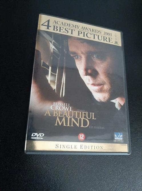 A beautiful mind, Russell Crowe, Jennifer Connelly!, Cd's en Dvd's, Dvd's | Drama, Gebruikt, Waargebeurd drama, Vanaf 12 jaar