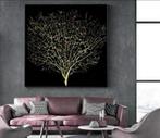 Abstract Gouden Boom van Leven goud levensboom canvas 90x90, Nieuw, Ophalen of Verzenden, Print, H