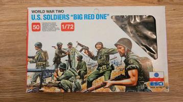 Vintage ESCI 1/72 WWII U.S. Soldaten "Big Red One" beschikbaar voor biedingen