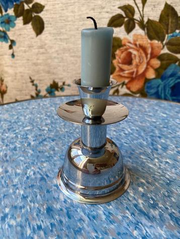 Art Deco stijl kandelaar, verchroomd, voor 1 kaars, fifties beschikbaar voor biedingen
