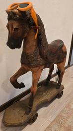 Antiek Houten Paard op Wielen & Japans Tafeltje, Antiek en Kunst, Ophalen of Verzenden