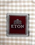 ETON geruit overhemd, shirt, wit/zand, Mt. 39, Kleding | Heren, Overhemden, Halswijdte 39/40 (M), Zo goed als nieuw, Eton, Verzenden