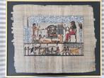 Egyptische voorstelling man, vrouw, en os Papyrus, Ophalen of Verzenden