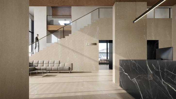 Limestonelook  Vicenza Beige nexion1198x598x9mm matt silk, Doe-het-zelf en Verbouw, Tegels, Nieuw, Vloertegels, Marmer, 60 cm of meer