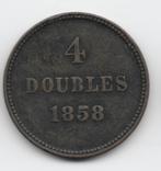 Guernsey 4 doubles 1858  KM# 2, Postzegels en Munten, Munten | Europa | Niet-Euromunten, Losse munt, Overige landen, Verzenden