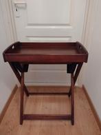 Donkerbruin houten sidetable., Ophalen, 100 tot 150 cm, Zo goed als nieuw, 25 tot 50 cm