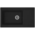 Spoelbak Einna 1 XL bak 86x50x20cm composiet zwart, Huis en Inrichting, Zwart, Nieuw, Minder dan 100 cm, 25 tot 50 cm