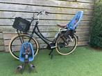 Dames fiets cortina denim blauw bruine accenten yepp stoel, Ophalen of Verzenden, Handrem, Zo goed als nieuw