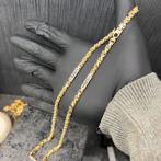 14k gouden ketting koningsketting plat massief, Sieraden, Tassen en Uiterlijk, Kettingen, Ophalen of Verzenden, Zo goed als nieuw