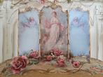 Brocante stijl barok drieluik met nostalgische engelen, Ophalen of Verzenden