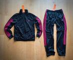 Adidas sport training jasje en broek zwart - roze strepen M, Maat 38/40 (M), Adidas, Zwart, Overige typen