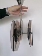 Italiaanse design lamp VECA combinatie rookglas/chroom igst, Ophalen of Verzenden