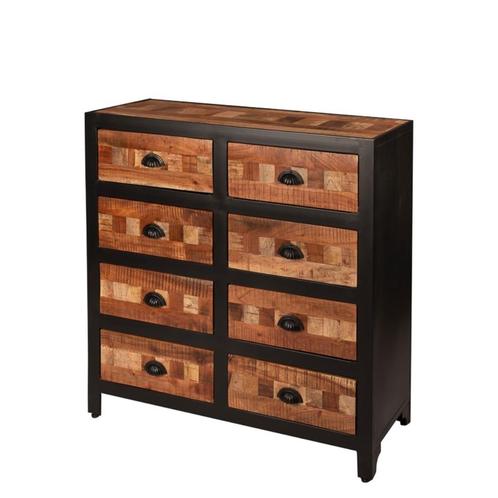 Vintage Look Houten Ladekast Retro Dressoir Nachtkast Hout, Huis en Inrichting, Kasten | Ladekasten, Nieuw, 100 tot 150 cm, 100 tot 150 cm