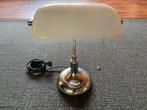 Vandeheg bureaulamp / bankierslamp – wit glas & chroom, Ophalen, Zo goed als nieuw, Glas, Minder dan 50 cm