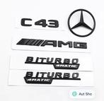 C43 AMG Emblemen Set Zwart V6 Biturbo 4MATIC, Ophalen of Verzenden