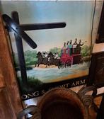 Oude metalen Engelse pub / pubbord met postkoets en paarden, Antiek en Kunst, Curiosa en Brocante, Ophalen