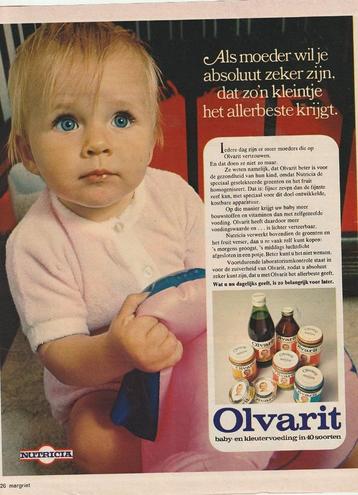 Retro reclame 1970 Nutricia Olvarit baby krijgt allerbeste beschikbaar voor biedingen
