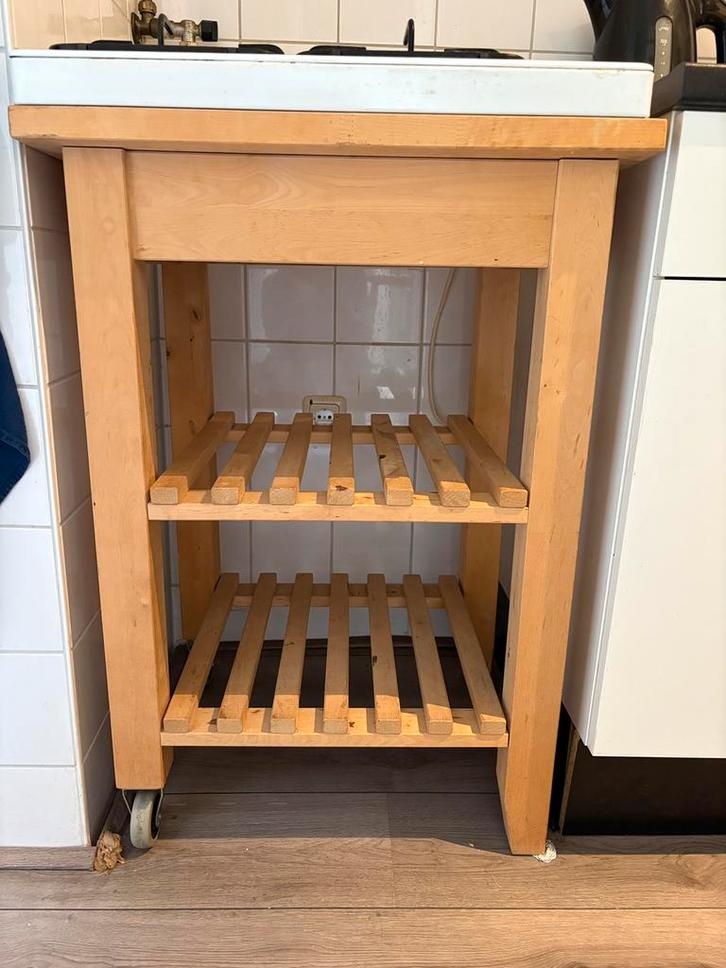 IKEA Bekväm Houten Roltafel - Keuken Trolley, Huis en Inrichting, Keuken | Keukenelementen, Gebruikt, Minder dan 100 cm, 50 tot 100 cm