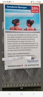 Sanadome Nijmegen voordeelbon voor 20% korting, Tickets en Kaartjes, Drie personen of meer, Kortingsbon, Overige typen