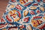 coupon 100% katoen quilt stof - blauw rood bloemen #4026, Blauw, Nieuw, Ophalen of Verzenden, 30 tot 120 cm