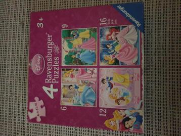 4 in 1 disney puzzel met prinsessen