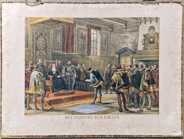 Het verbond der edelen / H.A. van Trigt, Antiek en Kunst, Antiek | Schoolplaten, Geschiedenis, Ophalen