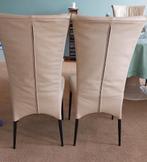 4 witte Leren eetstoelen, Huis en Inrichting, Stoelen, Ophalen of Verzenden, Zo goed als nieuw