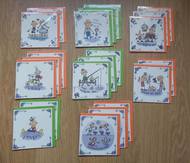 Pakket Babette Harms kaarten - zwanger, baby, opa & oma, Verzamelen, Ansichtkaarten | Nederland, Ongelopen, Noord-Brabant, 1980 tot heden