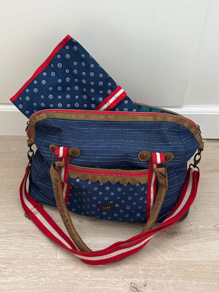 Lief! Lifestyle luiertas met verschoonmatje blauw, Ophalen, Gebruikt, Schoudertas